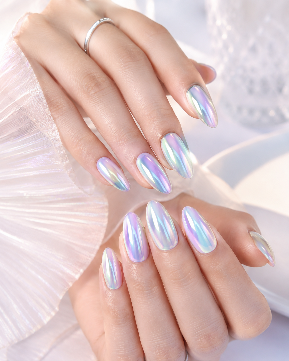 Iridescent Chrome Nails